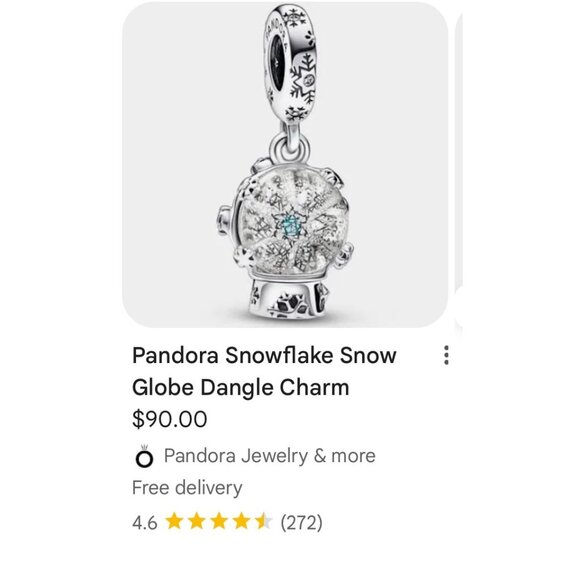 Pandora Snowflake Snow Globe Charm - Picture 7 of 7